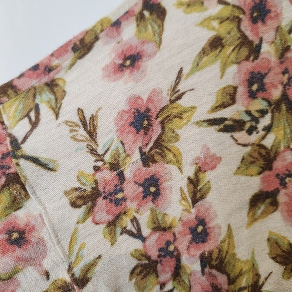 Disney X LC Lauren Conrad Women's Floral Top Size L Pink Cherry Blossom FLAWS - Picture 4 of 11